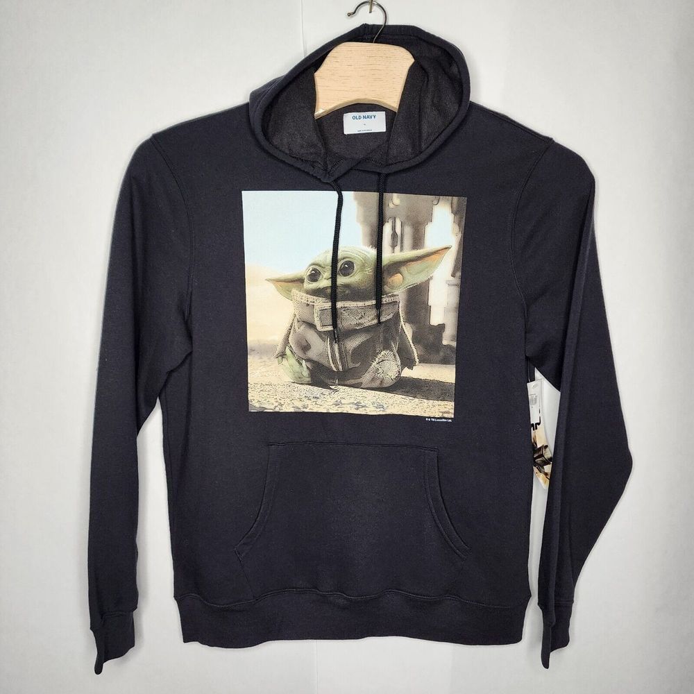 Star Wars Old Navy Grogu Black‎ Hoodie Adult Size XL The Mandalorian